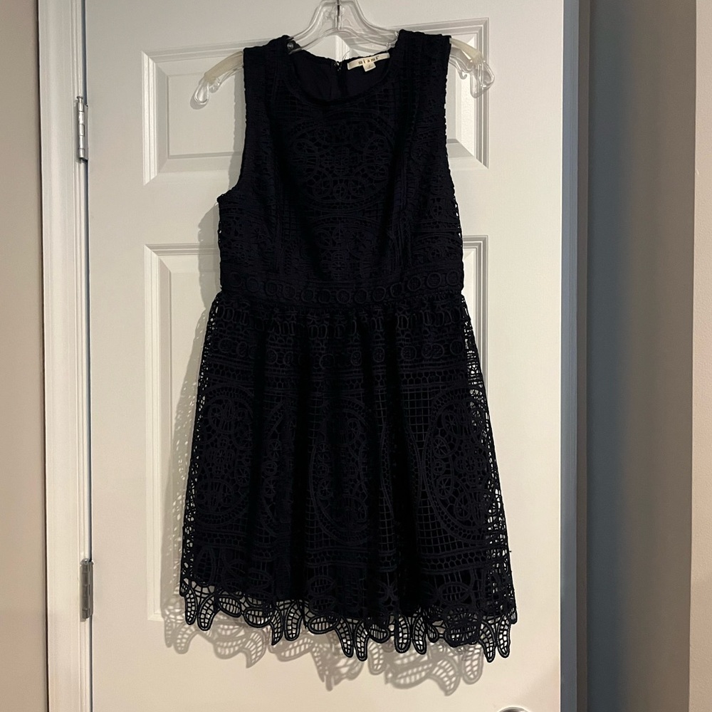 Francesca’s Navy Lace Dress